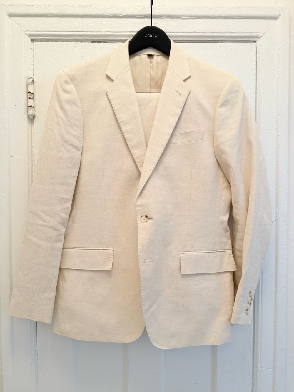 J.Crew Ludlow Men's Cream Suit - Single-Breasted Tailored Suit